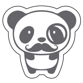 Mr. Panda Moustache Sticker (Grey)